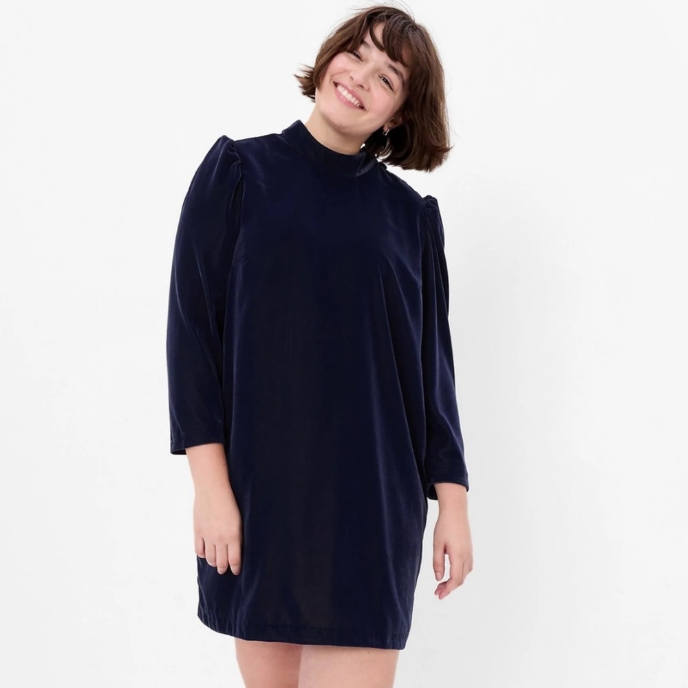 GAP Midnight Blue Velvet Mini Dress